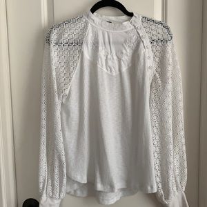 Free People White Lace Women's Top